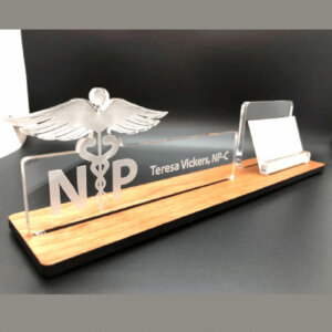 Personalized Card Stand For Doctor with Name and Doctor Logo