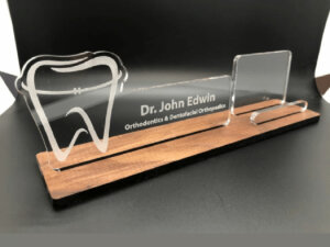 Personalized Dental Card Holder Stand For Dentist with Name