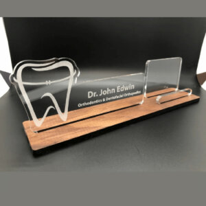 Personalized Dental Card Holder Stand For Dentist with Name