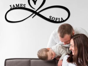 Personalized Wooden Infinity Wall Symbol Love Sign with Name...
