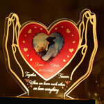 Personalized 3D Illusion Hand Holding Heart Photo LED Lamp