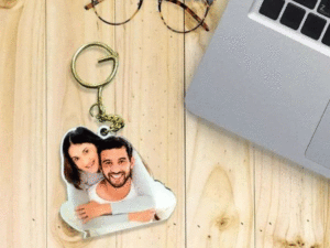Personalized Photo Keychain Gift For Couple