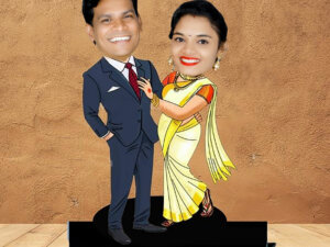 Customized 3D Colorful Caricature With Cute Couple Photo