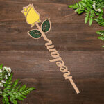 Personalized Gift For Valentine - Wooden Name Rose