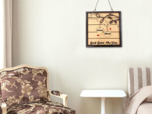 Personalized Wooden Wall Hanging Couple Name Sign Frame For ...