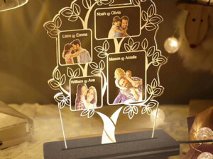 Personalized LED Illusion Family Tree Lamp With Photo And Na...