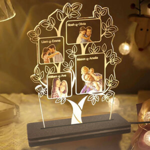 Personalized LED Illusion Family Tree Lamp With Photo And Name