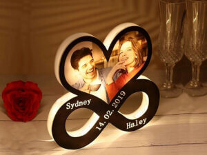 Personalized Infinity Sign Heart with Photo And Name