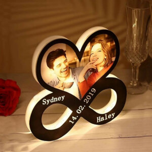 Personalized Infinity Sign Heart with Photo And Name