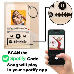 Customized Spotify Keychain With Photo and Scannable Song Co...