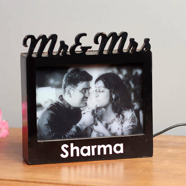 Mr. & Mrs. Personalized Wood Frame