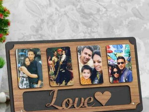 Customized Wooden Table Top Couple Photo Frame Gift