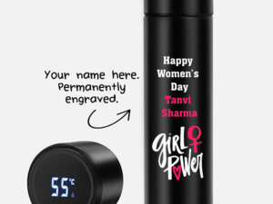 Personalized Girl Power Water Bottle with Temperature For Wo...