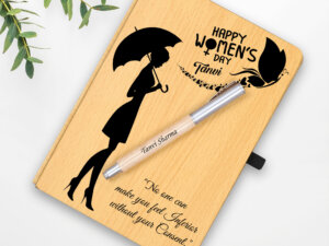 Personalized Wood Diary With Wooden Pen Gift For Women&#8217...