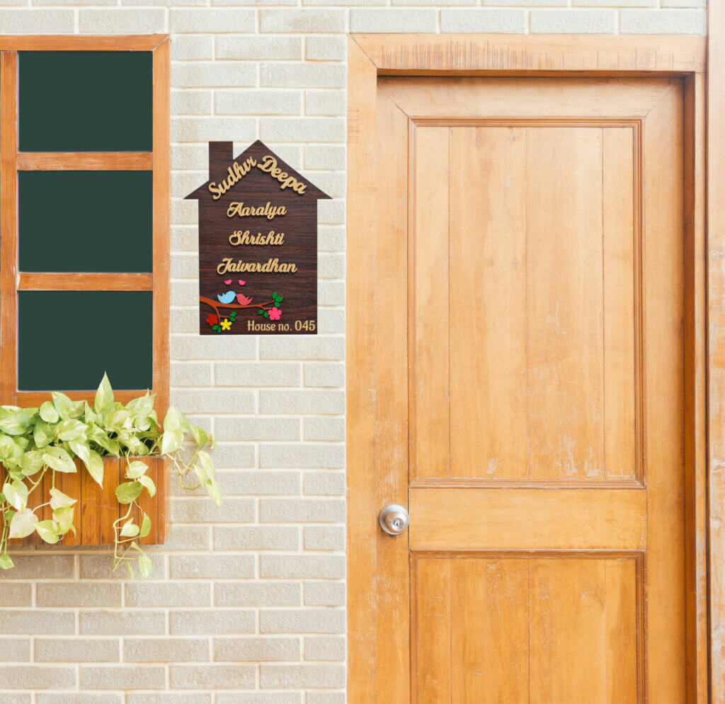 Customized Wooden Name Plate For Flat & Apartment Incredible Gifts