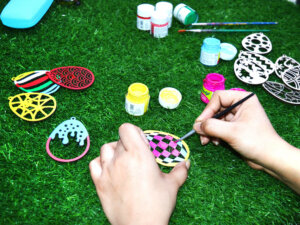 DIY Easter Wooden Egg Ornaments Set of 15 With Colors