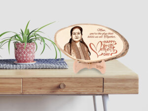 Personalized Engraved Natural Wood Photo Plank Gift For Moth...