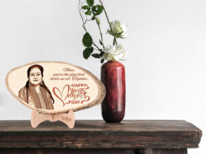 Personalized Engraved Natural Wood Photo Plank Gift For Moth...