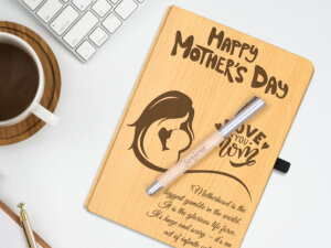 Personalized Handcrafted Gift For Mom Wood Diary with Wooden...