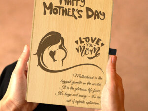 Personalized Handcrafted Gift For Mom Wood Diary with Wooden...