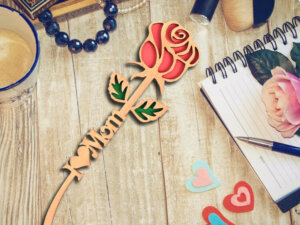 Wooden Mom Rose Gift For Mother’s Day