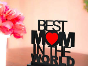 Best Mom In The World Wooden Trophy Gift For Mom or Mother