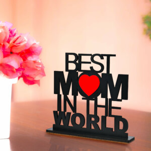 Best Mom In The World Wooden Trophy Gift For Mom