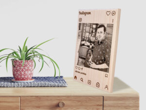 Personalized Engraved Instagram Wooden Photo Frame With User...