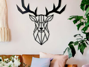 Beautiful Wooden Deer Wall Art Home Decor