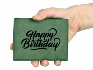 Personalised Green Wallet For Men With Photo For Birthday Gi...