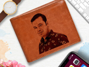Men’s Personalized Tan Wallet With Photo For Birthday ...