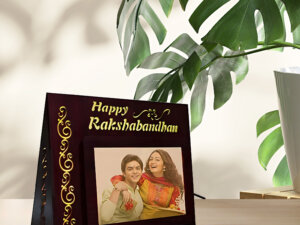 Personalized Wooden Photo Frame LED Lamp For Raksha Bandhan