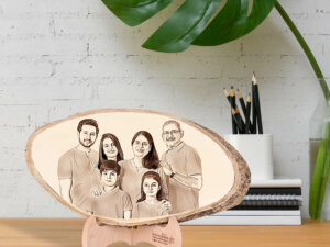 Personalized Engraved Natural Wood Photo Frame Gift For Pare...