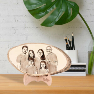 Personalized Engraved Natural Wood Photo Frame Gift For Pare...