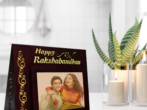 Personalized Wooden Photo Frame LED Lamp For Raksha Bandhan