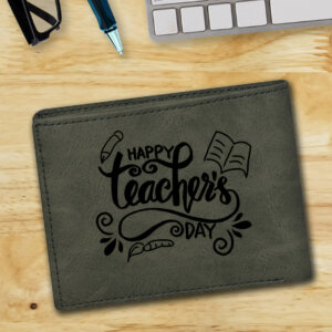 Personalized Green Men’s Wallet Gift For Teacher