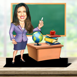 Personalized Caricature Gift for Teacher (Female)