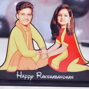 Personalized Brother Sister Photo Caricature for Raksha Band...