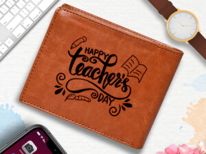 Personalized Tan Men’s Engraved Wallet Gift For Teache...