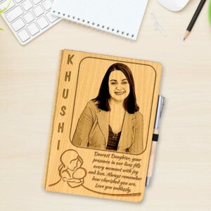 Personalized Wooden Pen & Photo Diary for Daughter