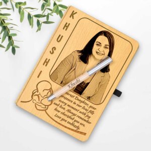 Personalized Wooden Pen & Photo Diary for Daughter