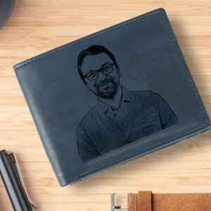 Personalized Blue Men’s Wallet Gift For Teacher