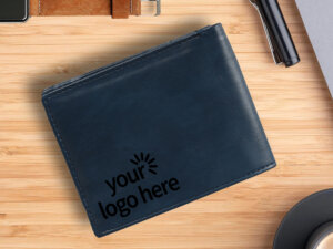 Personalized Men’s Colleague Photo Blue Wallet With Co...