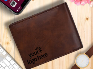 Personalized Men’s Colleague Photo Brown Wallet With C...