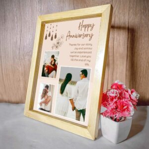 Personalized Three Picture Collage Photo Frame for Couple