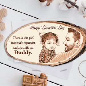 Personalized Engraved Natural Wood Photo Frame Gift For Daughter