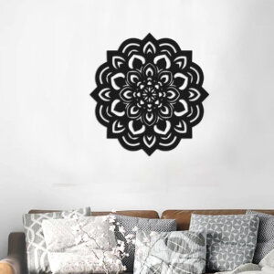 Lotus Flower Mandala Wood Wall Art Decor For Bedroom Or Livi...