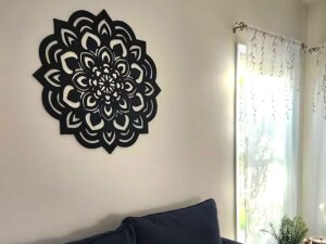 Lotus Flower Mandala Wood Wall Art Decor For Bedroom Or Living Room