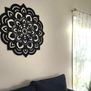 Lotus Flower Mandala Wood Wall Art Decor For Bedroom Or Living Room