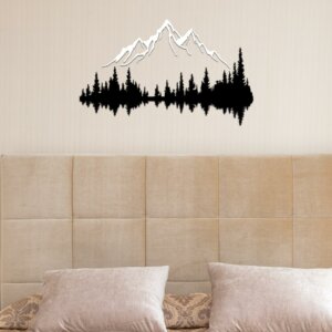 Mountain and Forest Wooden Wall Art Decor for Home Decoratio...